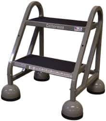 Cotterman - 23" 2 Step MasterStep Rolling Office Ladder - Assembled, 450 Lb Capacity, 18" Platform Height, 22" Base Width x 26" Base Depth, Rubber Matted - Industrial Tool & Supply