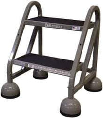 Cotterman - 23" 2 Step MasterStep Rolling Office Ladder - Assembled, 450 Lb Capacity, 18" Platform Height, 22" Base Width x 26" Base Depth, Rubber Matted - Industrial Tool & Supply