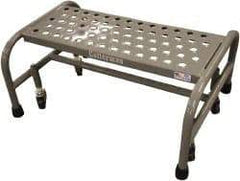 Cotterman - 12" 1 Step Rolling Warehouse Ladder - Assembled, 450 Lb Capacity, 12" Platform Height, 26" Base Width x 19" Base Depth, Perforated Tread - Industrial Tool & Supply