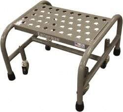 Cotterman - 12" 1 Step Rolling Warehouse Ladder - Assembled, 450 Lb Capacity, 12" Platform Height, 18" Base Width x 19" Base Depth, Perforated Tread - Industrial Tool & Supply