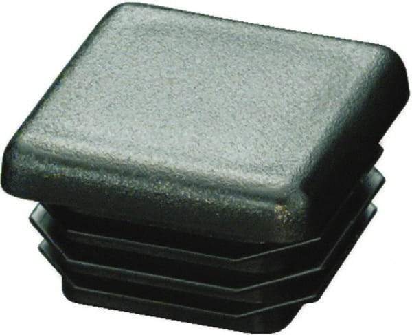 Caplugs - Square Finishing Plug for 14 to 20 Gauge Panels, for 3-1/2" Tube Diam - 0.69" Deep, Low-Density Polyethylene, Black - Industrial Tool & Supply