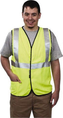 OccuNomix - Size L Flame Resistant/Retardant Yellow Solid General Purpose Vest - 40 to 42" Chest, ANSI 107-2015, ASTM F1506, ATPV=5.4 cal/Sq cm, NFPA 70E/HRC=1, Hook & Loop Closure, 1 Pocket, Modacrylic/Aramid Blend - Industrial Tool & Supply