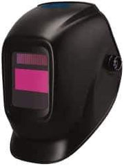 PRO-SAFE - 5-1/4" Window Width x 4-1/2" Window Height, 9 to 13 Shade Auto-Darkening Lens, Fixed Front Welding Helmet - Black Nylon Clear Lens - Industrial Tool & Supply