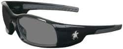 MCR Safety - Gray Lenses, Framed Safety Glasses - Scratch Resistant, Black Polycarbonate Frame, Wrap Around - Industrial Tool & Supply