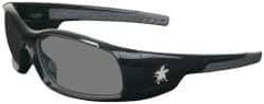 MCR Safety - Gray Lenses, Framed Safety Glasses - Scratch Resistant, Black Polycarbonate Frame, Wrap Around - Industrial Tool & Supply