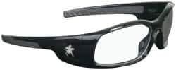 MCR Safety - Clear Lenses, Framed Safety Glasses - Scratch Resistant, Black Polycarbonate Frame, Wrap Around - Industrial Tool & Supply