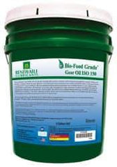 Renewable Lubricants - 5 Gal Pail, Mineral Gear Oil - 6°F to 250°F, 131 St Viscosity at 40°C, 20 St Viscosity at 100°C, ISO 150 - Industrial Tool & Supply