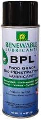 Renewable Lubricants - 11 oz Aerosol Thin Oily Film Penetrant/Lubricant - 0°F to 280°F, Food Grade - Industrial Tool & Supply