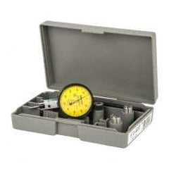 Mitutoyo - 0.2 mm Range, 0.002 mm Dial Graduation, Horizontal Dial Test Indicator - 1.5748 Inch Yellow Dial, 0-100-0 Dial Reading, 0.003 mm - Industrial Tool & Supply