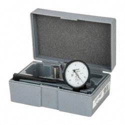 Mitutoyo - 0.008 Inch Range, 0.01 mm Dial Graduation, Vertical Dial Test Indicator - 1.5748 Inch White Dial, 0-40-0 Dial Reading, Accurate to 0.0001 Inch - Industrial Tool & Supply