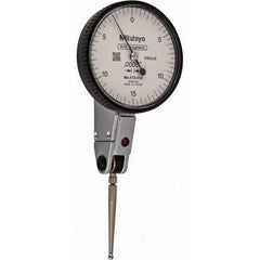 Mitutoyo - 0.03 Inch Range, 0.0005 Inch Dial Graduation, Horizontal Dial Test Indicator - 1.5748 Inch White Dial, 0-15-0 Dial Reading, Accurate to 0.0005 Inch - Industrial Tool & Supply