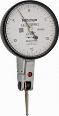 Mitutoyo - 0.03 Inch Range, 0.0005 Inch Dial Graduation, Horizontal Dial Test Indicator - 1.5748 Inch White Dial, 0-15-0 Dial Reading, Accurate to 0.0005 Inch - Industrial Tool & Supply