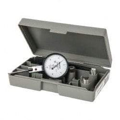 Mitutoyo - 0.03 Inch Range, 0.0005 Inch Dial Graduation, Horizontal Dial Test Indicator - 1.5748 Inch White Dial, 0-15-0 Dial Reading, Accurate to 0.0005 Inch - Industrial Tool & Supply
