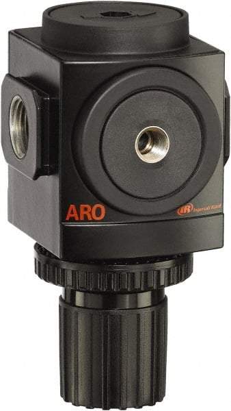 ARO/Ingersoll-Rand - 3/8 NPT Port, 179 CFM, Aluminum Standard Regulator - 0 to 140 psi Range, 250 Max psi Supply Pressure, 1/8" Gauge Port Thread, 3.15" Wide x 5.472" High - Industrial Tool & Supply