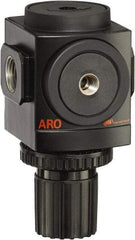 ARO/Ingersoll-Rand - 1/2 NPT Port, 210 CFM, Aluminum Standard Regulator - 0 to 140 psi Range, 250 Max psi Supply Pressure, 1/8" Gauge Port Thread, 3.15" Wide x 5.472" High - Industrial Tool & Supply