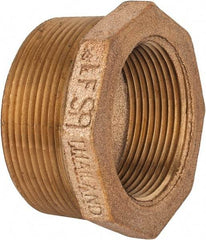 Merit Brass - Class 125, 2 x 1-1/2" Internal Pipe, Lead Free Brass Hex Bushing - MNPT x FNPT - Industrial Tool & Supply