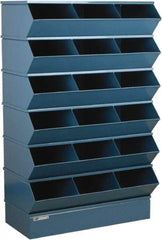 Stackbin - 6 Bin, Shelving Unit with Openings & Base - 37" Wide x 63" High - Industrial Tool & Supply