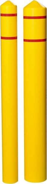 Eagle - 5-1/4" Wide x 5-1/4" Deep x 56" High, 4" Bumper Post Sleeve - Yellow, HDPE, 4 Lb, Smooth Surface - Industrial Tool & Supply