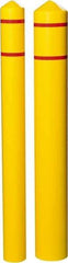 Eagle - 5-1/4" Wide x 5-1/4" Deep x 56" High, 4" Bumper Post Sleeve - Yellow, HDPE, 4 Lb, Smooth Surface - Industrial Tool & Supply