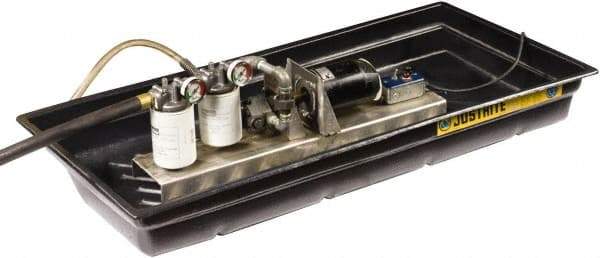 Justrite - 20 Gallon Capacity, 26 Inch Long x 38 Inch Wide, Polyurethane Spill Tray - 26 Inch Diameter, 5-1/2 Inch High, Black - Industrial Tool & Supply