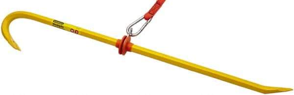 Stanley - 30" OAL Tethered Wrecking Bar - 3/4" Wide, Steel - Industrial Tool & Supply