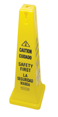 Caution Cone Sign - Yellow - Industrial Tool & Supply