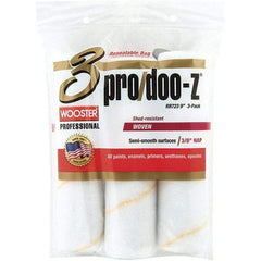 Wooster Brush - 3/8" Nap, 9" Wide Paint Roller - Medium Texture, Woven - Industrial Tool & Supply