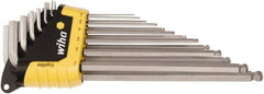 Wiha - 13 Piece L-Key Ball End Hex Key Set - Hex Range 0.05 to 3/8" - Industrial Tool & Supply