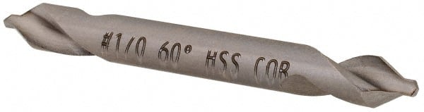 Hertel - #1/0 Plain Cut 60° Incl Angle Cobalt Combo Drill & Countersink - Industrial Tool & Supply