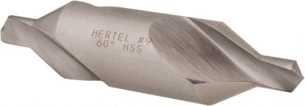 Hertel - #9 Plain Cut 60° Incl Angle High Speed Steel Combo Drill & Countersink - Industrial Tool & Supply