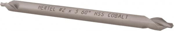 Hertel - #2 Plain Cut 60° Incl Angle Cobalt Combo Drill & Countersink - Industrial Tool & Supply