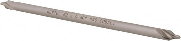 Hertel - #2 Plain Cut 60° Incl Angle Cobalt Combo Drill & Countersink - Industrial Tool & Supply