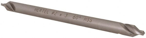 Hertel - #2 Plain Cut 60° Incl Angle High Speed Steel Combo Drill & Countersink - Industrial Tool & Supply