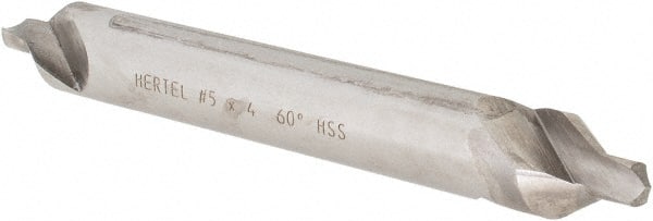 Hertel - #5 Plain Cut 60° Incl Angle High Speed Steel Combo Drill & Countersink - Industrial Tool & Supply