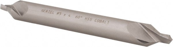 Hertel - #5 Plain Cut 60° Incl Angle Cobalt Combo Drill & Countersink - Industrial Tool & Supply