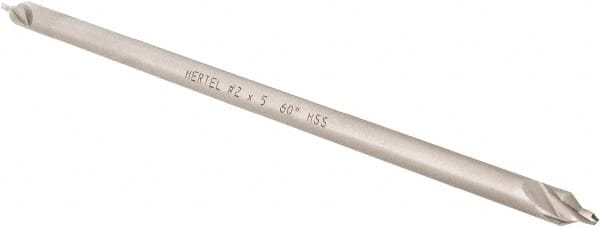 Hertel - #2 Plain Cut 60° Incl Angle High Speed Steel Combo Drill & Countersink - Industrial Tool & Supply