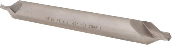 Hertel - #7 Plain Cut 60° Incl Angle Cobalt Combo Drill & Countersink - Industrial Tool & Supply