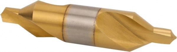 Hertel - #8 Plain Cut 60° Incl Angle High Speed Steel Combo Drill & Countersink - Industrial Tool & Supply