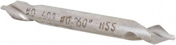 Hertel - #0 Plain Cut 60° Incl Angle High Speed Steel Combo Drill & Countersink - Industrial Tool & Supply