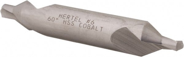 Hertel - #6 Plain Cut 60° Incl Angle Cobalt Combo Drill & Countersink - Industrial Tool & Supply