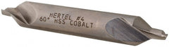 Hertel - #4 Plain Cut 60° Incl Angle Cobalt Combo Drill & Countersink - Industrial Tool & Supply
