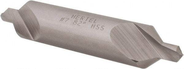 Hertel - #7 Plain Cut 82° Incl Angle High Speed Steel Combo Drill & Countersink - Industrial Tool & Supply