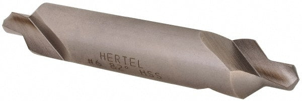 Hertel - #6 Plain Cut 82° Incl Angle High Speed Steel Combo Drill & Countersink - Industrial Tool & Supply