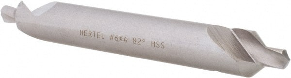 Hertel - #6 Plain Cut 82° Incl Angle High Speed Steel Combo Drill & Countersink - Industrial Tool & Supply