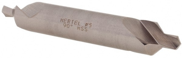 Hertel - #5 Plain Cut 90° Incl Angle High Speed Steel Combo Drill & Countersink - Industrial Tool & Supply