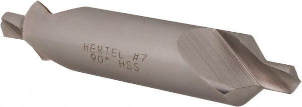 Hertel - #7 Plain Cut 90° Incl Angle High Speed Steel Combo Drill & Countersink - Industrial Tool & Supply