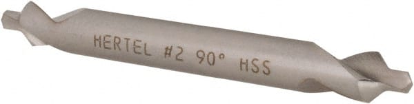Hertel - #2 Plain Cut 90° Incl Angle High Speed Steel Combo Drill & Countersink - Industrial Tool & Supply