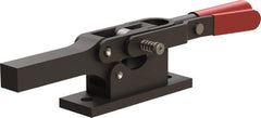 De-Sta-Co - 1,299 Lb Holding Capacity, Horizontal Handle, Manual Hold Down Toggle Clamp - 69° Handle Movement, 90° Bar Opening, Solid Bar, Flanged Base, Oxide Finish, Forged Alloy Steel - Industrial Tool & Supply