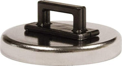 Mag-Mate - 14 Lb Max Pull Force, 3/16" Overall Height, 1.24" Diam, Ceramic Cup Magnet - Clamp Style, 3/8" Clamp Opening, Chrome Plated - Industrial Tool & Supply