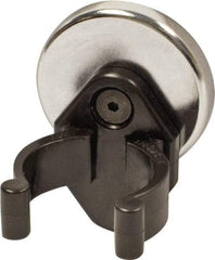 Mag-Mate - 14 Lb Max Pull Force, 3/16" Overall Height, 1.24" Diam, Ceramic Cup Magnet - Clamp Style, 1-1/8" Clamp Opening, Chrome Plated - Industrial Tool & Supply